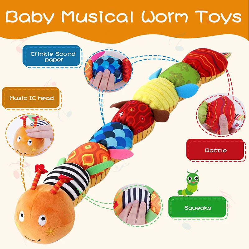 Musical Sensory Caterpillar – Soft Plush Toy for Baby Development