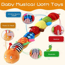 Lagarta Sensorial Musical – Brinquedo de Peluche Macio para o Desenvolvimento do Bebé
