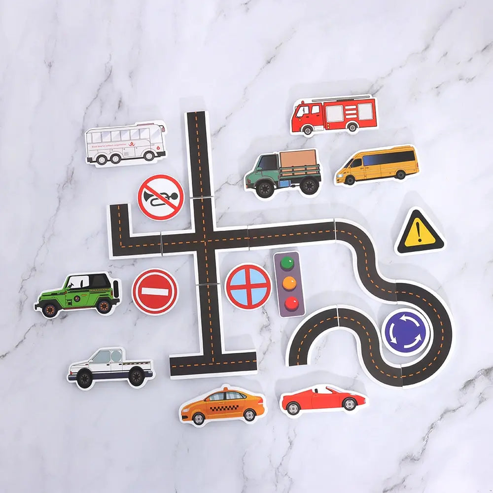Bath Time Vinyl Stickers – 23-Piece City & Traffic Set for Wet Walls