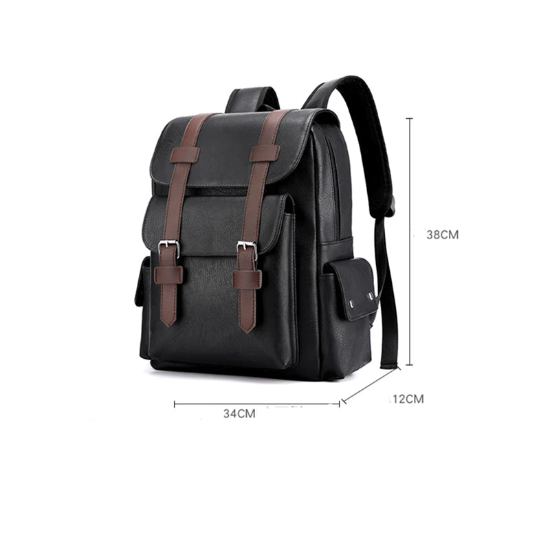 Men's PU Leather Backpack – Spacious, Durable, and Stylish!