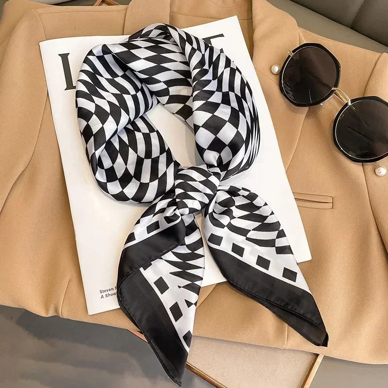 Luxury Print Satin Square Scarf – Elegant, Versatile & Lightweight for Everyday Use