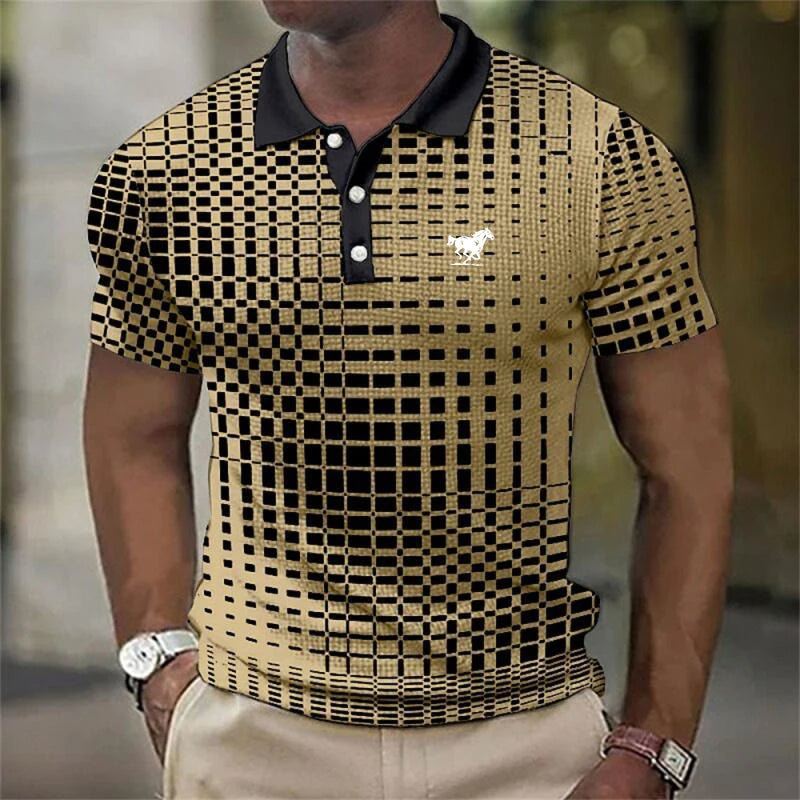 Men’s Summer Fashion Polo Shirt –   Color Contrast Design