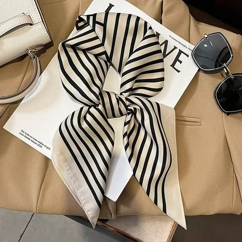 Luxury Print Satin Square Scarf – Elegant, Versatile & Lightweight for Everyday Use