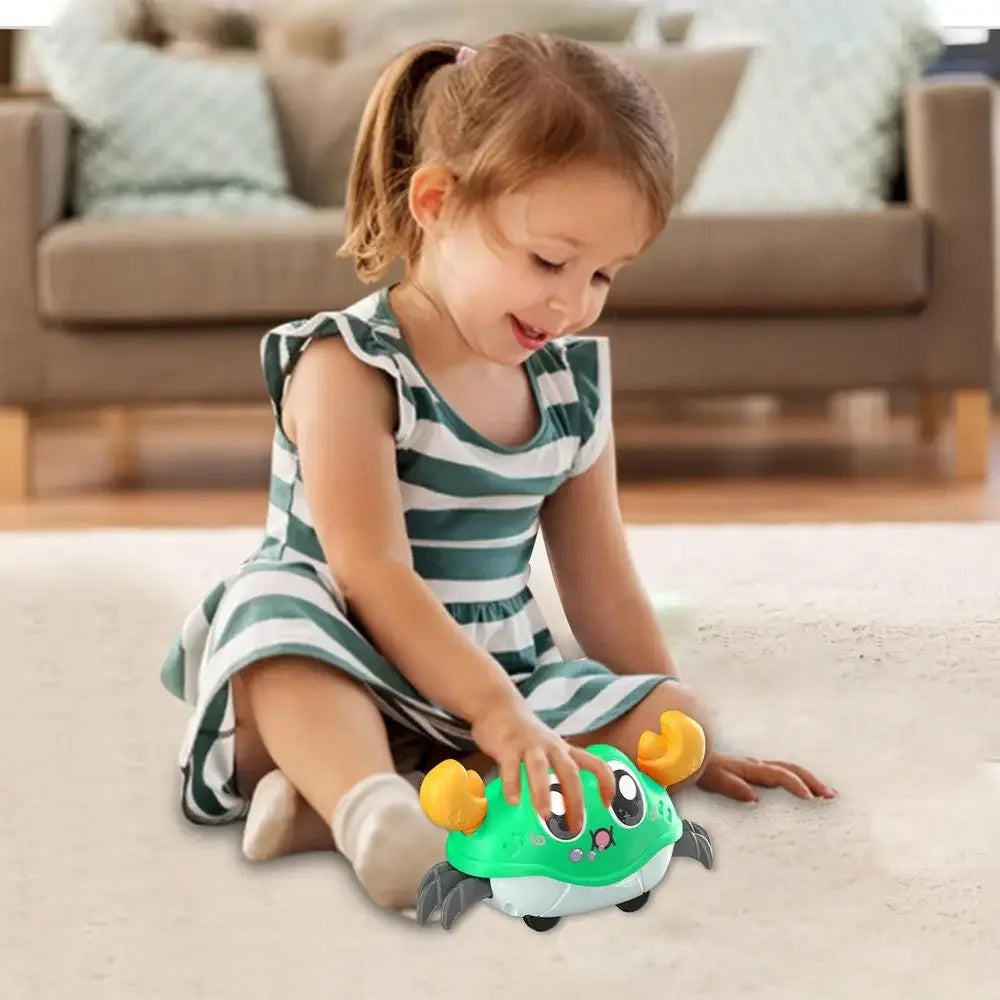 Fun Wind-Up Retractable Crab Toy – Pull-Back Action for Babies & Toddlers