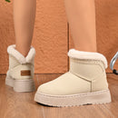 Botas Confortáveis ​​​​Femininas de Inverno Cano Curto com Forro Peluche