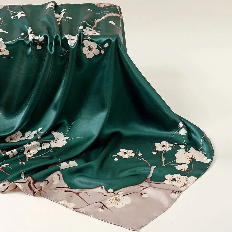 Urban Style Satin Square Scarf – Lightweight, Versatile & Fashionable