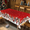 Toalha de mesa vermelha estampada com Feliz Natal