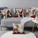 Conjunto de 4 capas de almofada de Natal bordadas em linho e algodão