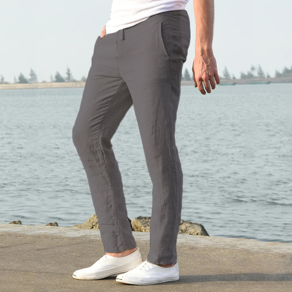 Men’s Cotton Linen Pants – Breathable & Affordable Casual Streetwear for Spring and Autumn