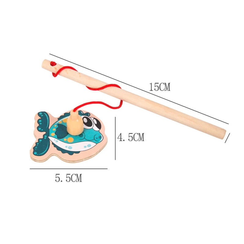 Montessori Wooden Magnetic Fishing Toy – Marine Life Cognition for Parent-Child Play