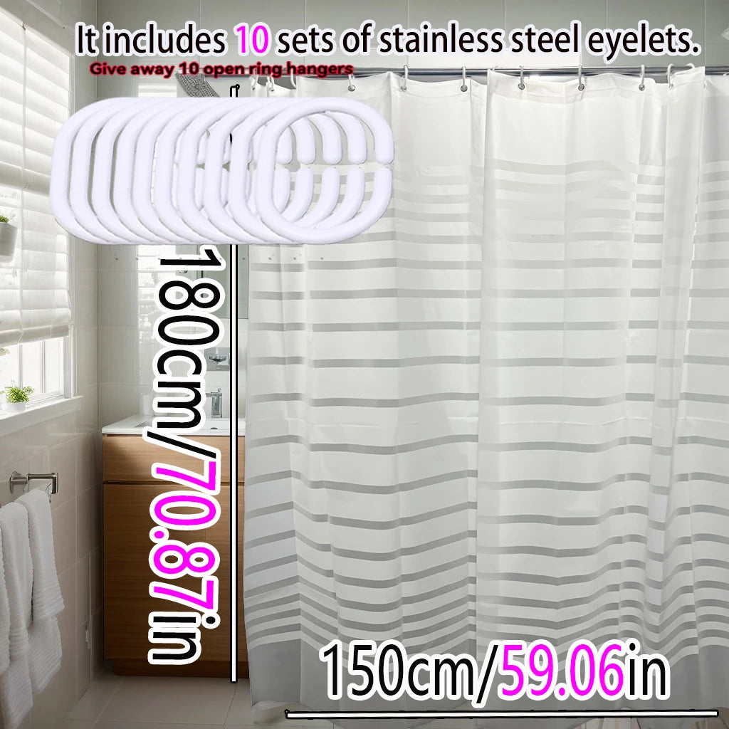 Simple White Striped Shower Curtain – Clean Look & Everyday Protection
