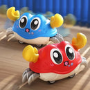 Divertido brinquedo de caranguejo retrátil com mecanismo de corda – ação de puxar para trás, ideal para bebés e crianças pequenas.