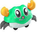 Divertido brinquedo de caranguejo retrátil com mecanismo de corda – ação de puxar para trás, ideal para bebés e crianças pequenas.