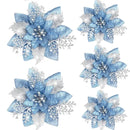 As flores de Natal com glitter dão um toque de elegância natalícia!