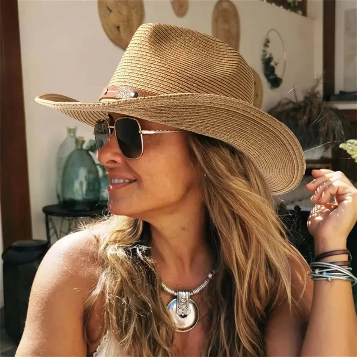 Unisex Western Style Wide-Brim Hat – All-Season Protection & Timeless Look