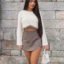 Saia-calça curta de cintura subida – estilo básico e casual
