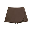 Saia-calça curta de cintura subida – estilo básico e casual