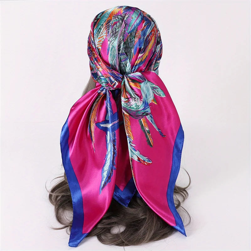 Urban Style Satin Square Scarf – Lightweight, Versatile & Fashionable