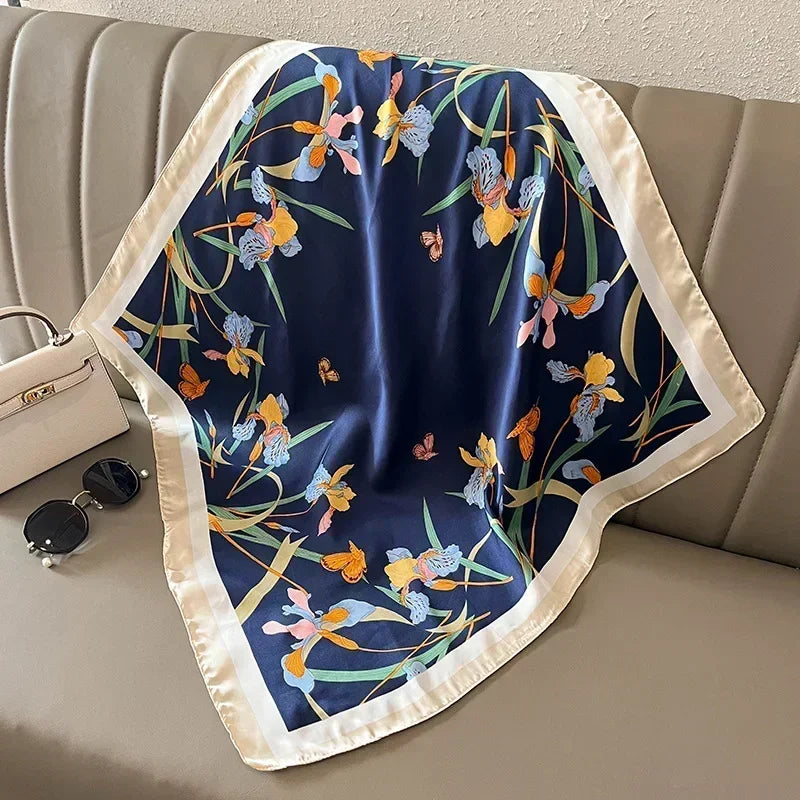 Luxury Print Satin Square Scarf – Elegant, Versatile & Lightweight for Everyday Use
