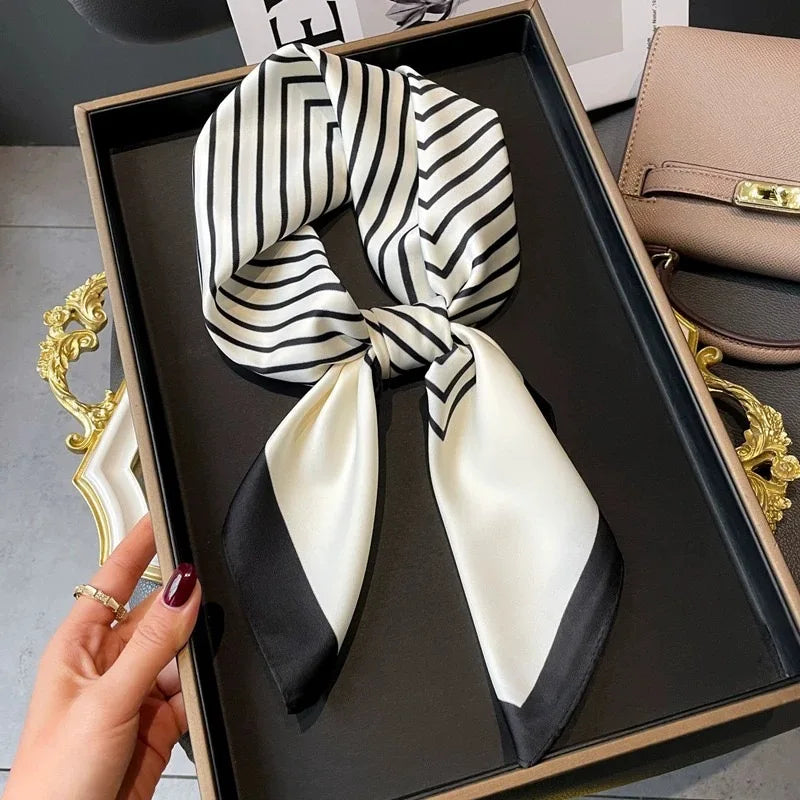 Luxury Print Satin Square Scarf – Elegant, Versatile & Lightweight for Everyday Use