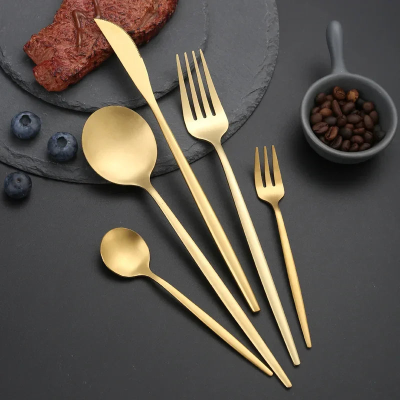 30-Piece Stainless Steel Cutlery Set – Elegant Dining at Home