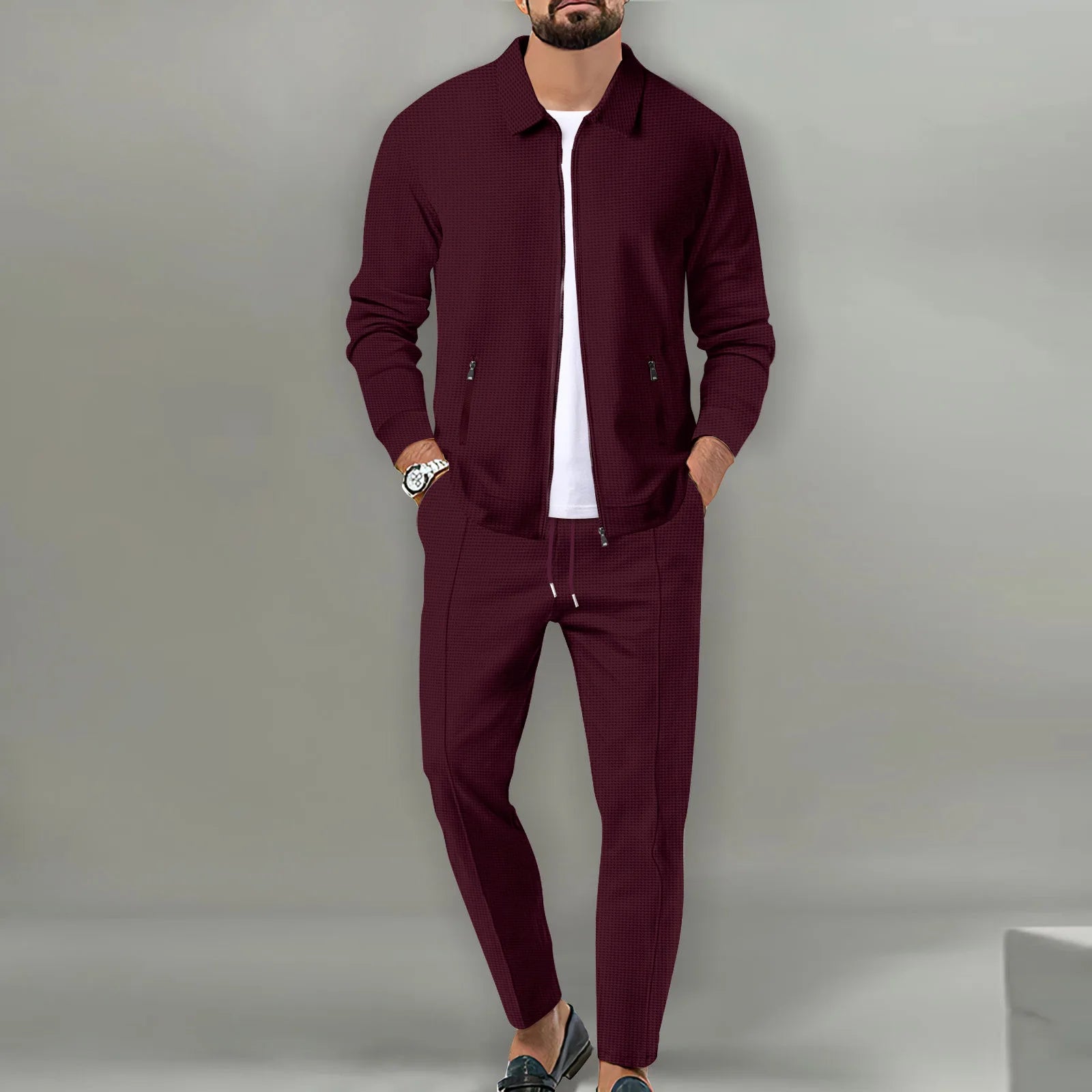 Men's Waffle Texture Sports Set