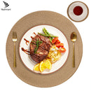 Set of 6 Round Braided Placemats – 34cm | Stylish & Practical Dining Table Decor