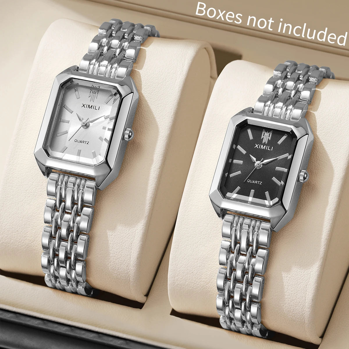 Luxury Women’s Stainless Steel Watch – Elegant Rectangle Quartz