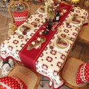 Toalha de mesa de Natal vermelha vibrante.