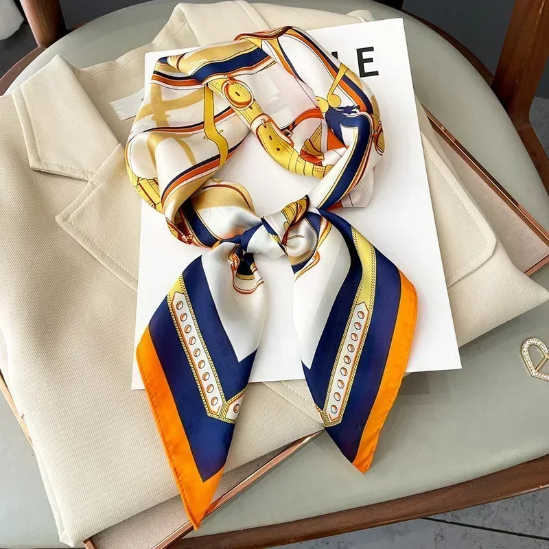 Luxury Print Satin Square Scarf – Elegant, Versatile & Lightweight for Everyday Use