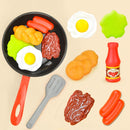 Conjunto de Cozinha Infantil de 8 Peças – Comida e Utensílios de Cozinha de Brinquedo