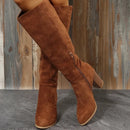 Frostelle Over Knee Botas de Salto Grosso para Mulher