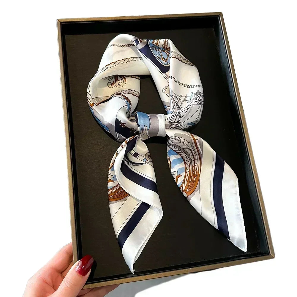 Luxury Print Satin Square Scarf – Elegant, Versatile & Lightweight for Everyday Use
