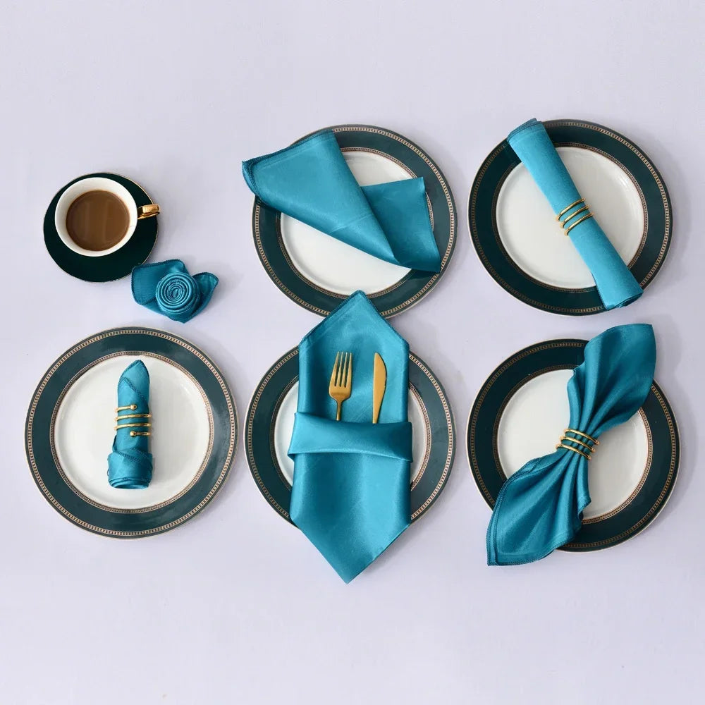 Satin Table Napkins Set of 12 – Elegant  Party Table Decor