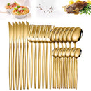 24-Piece Stainless Steel Cutlery Set – Elegant Tableware for 6