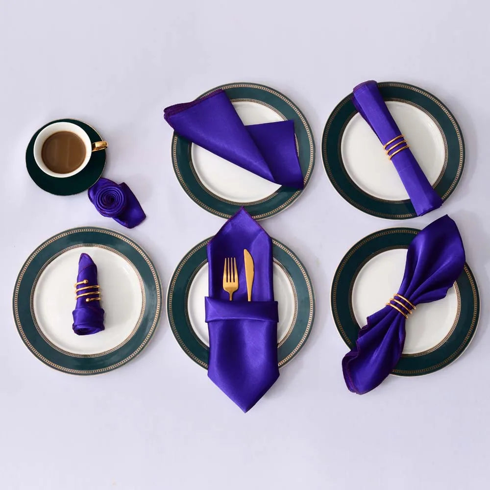 Satin Table Napkins Set of 12 – Elegant  Party Table Decor