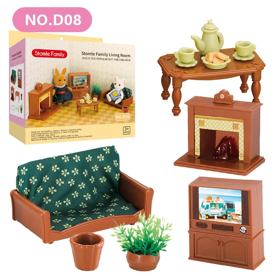 Forest Miniature Dollhouse – Kitchen & Dining Room Furniture Set