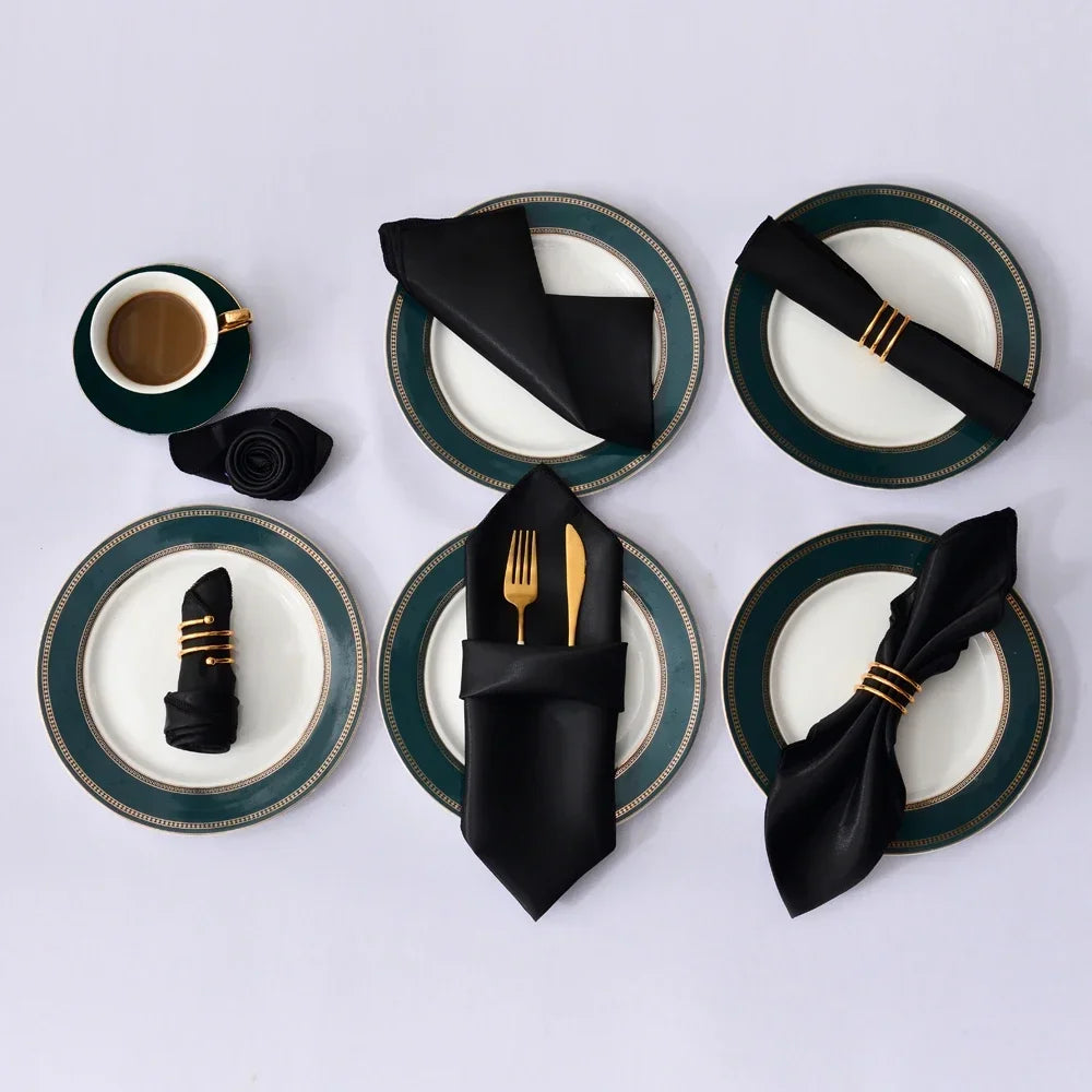 Satin Table Napkins Set of 12 – Elegant  Party Table Decor