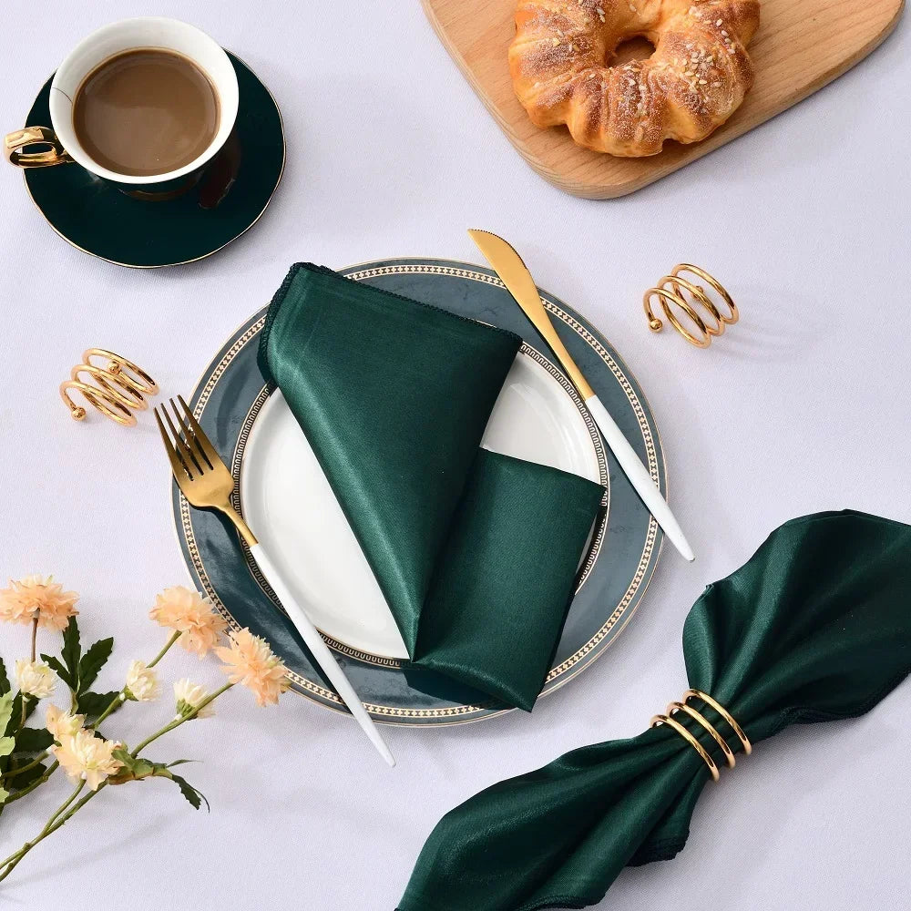 Satin Table Napkins Set of 12 – Elegant  Party Table Decor