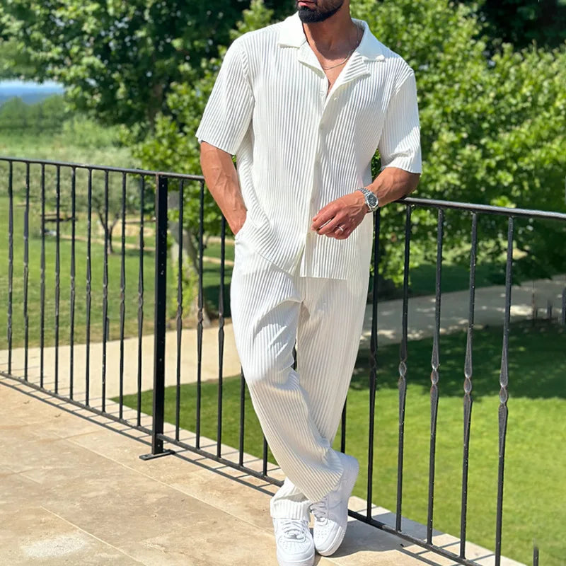 Men's Casual Pants Set for Spring and Summer