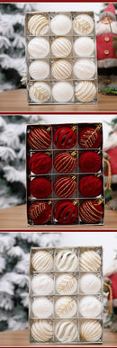 Conjunto de bolas de Natal em tons de vinho e verde: Elegância clássica para as festas de fim de ano!