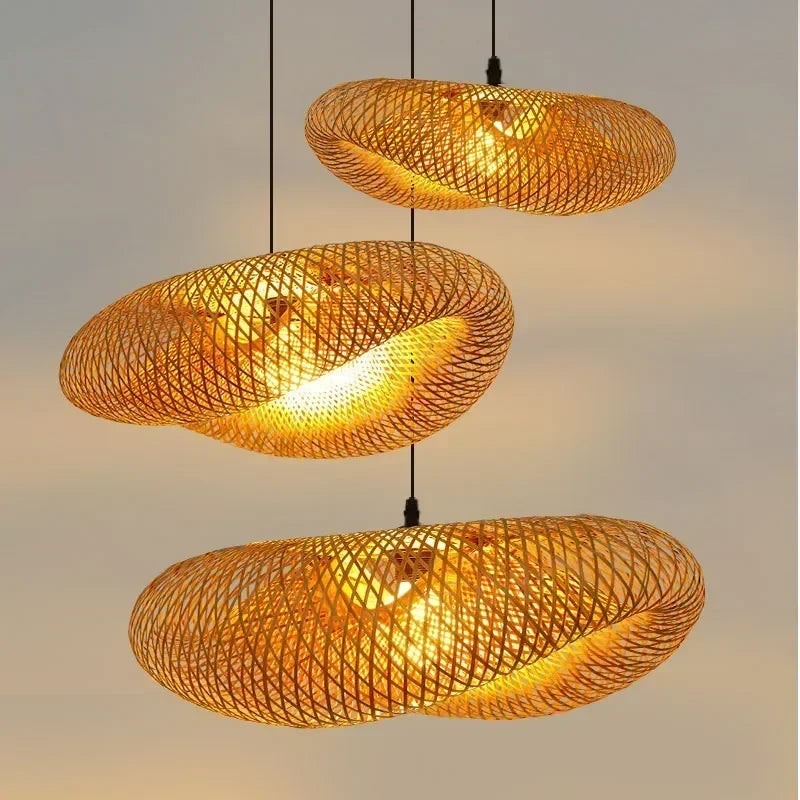 Handwoven Bamboo Pendant Light – Natural Elegance for a Cozy Home