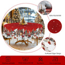 Toalha de mesa vermelha estampada com Feliz Natal