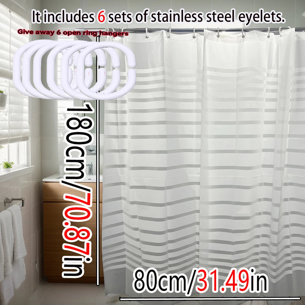 Simple White Striped Shower Curtain – Clean Look & Everyday Protection