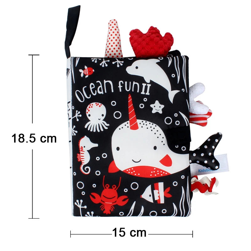 3D Touch & Feel Soft Baby Book – Musical High-Contrast Cloth Book for Infants (0–12 Months)