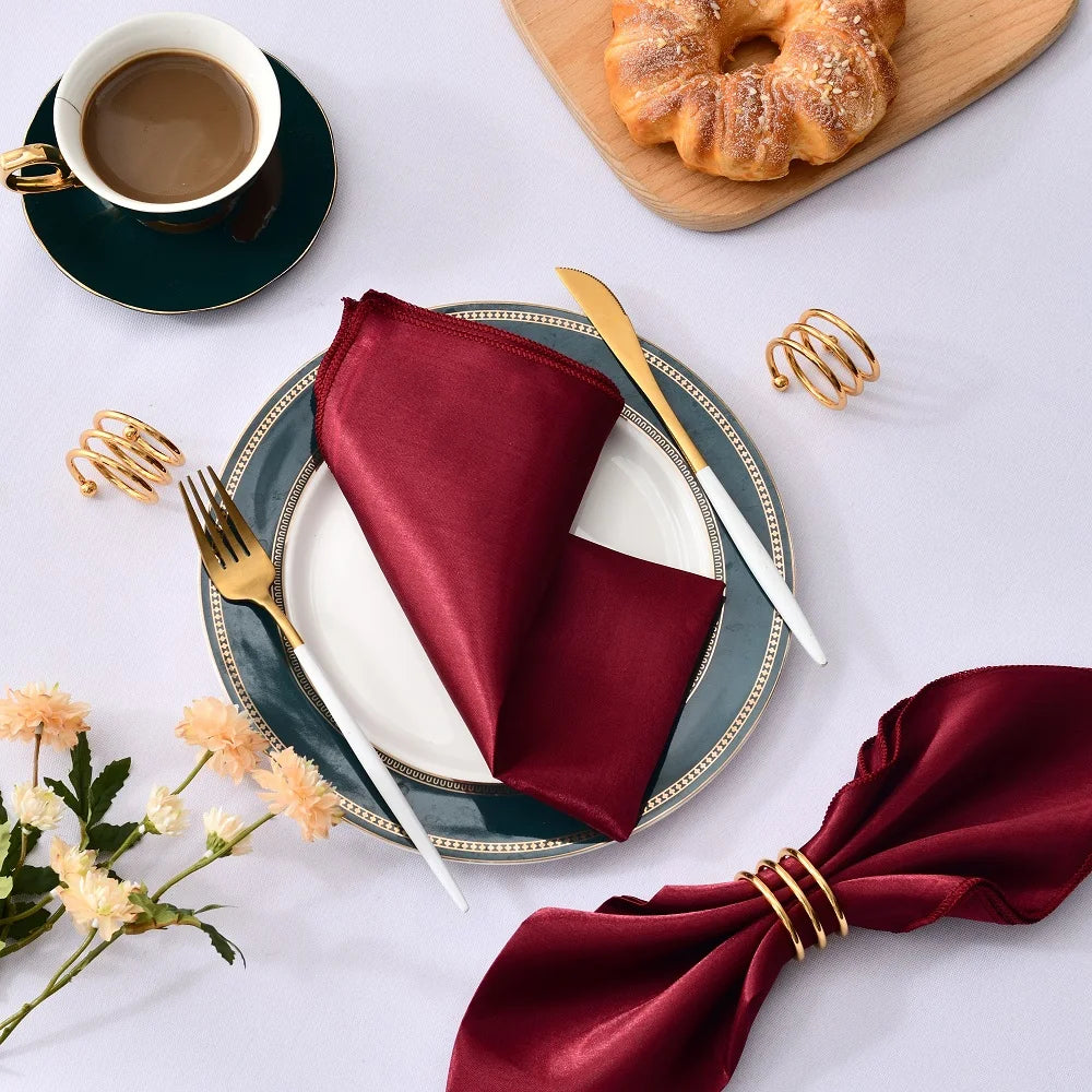 Satin Table Napkins Set of 12 – Elegant  Party Table Decor