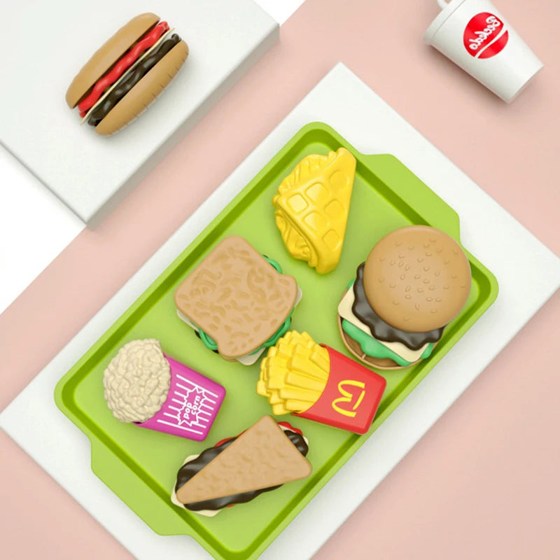 Kids’ Pretend Play Fast-Food Set – Mini Burger, Fries & Assembly Fun