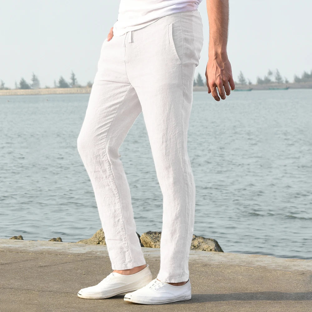 Men’s Cotton Linen Pants – Breathable & Affordable Casual Streetwear for Spring and Autumn