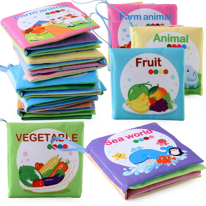 Soft 3D Cloth Book – Animal Family Cognitive Montessori Toy for Newborns (0–12 Months)