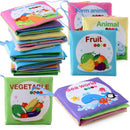 Livro de tecido macio 3D – Brinquedo Montessori Cognitivo da Família de Animais para Recém-Nascidos (0–12 Meses)